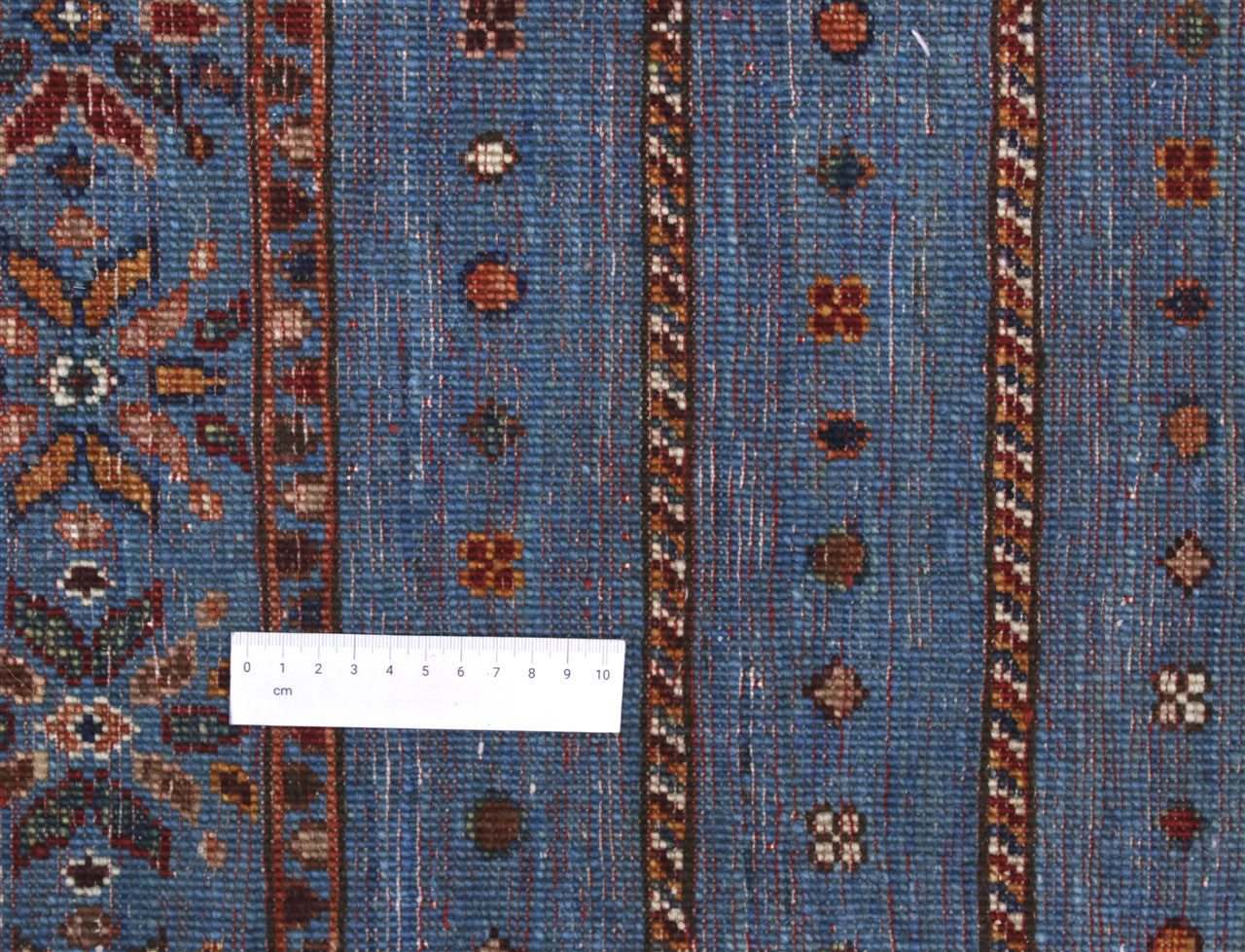 Afghan wool carpet blue, handmade 248x165cm