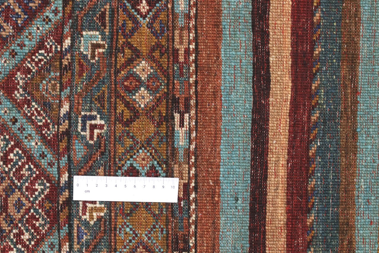 Tappeto passatoia Afghan multicolore in lana, fatto a mano 262x81cm
