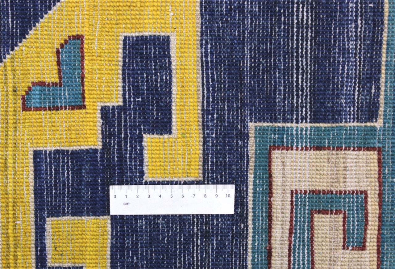 Classic Kazak carpet, Green, handmade, 290x201cm