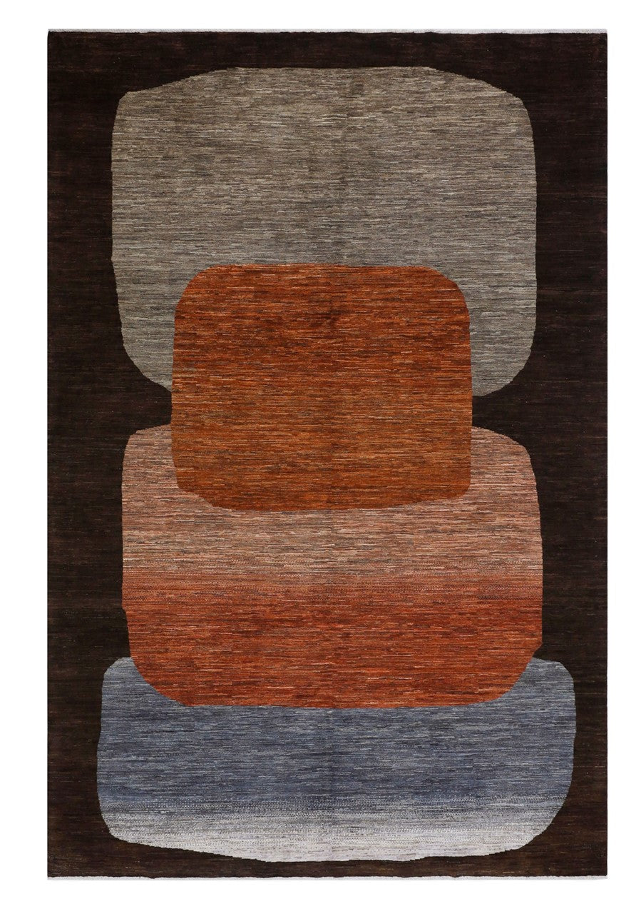 Modern design wool carpet, handmade, multi, 290x215cm