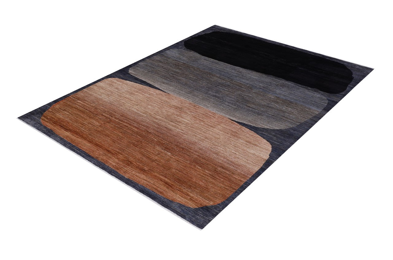 Modern design wool carpet, handmade, multi, 231x170cm