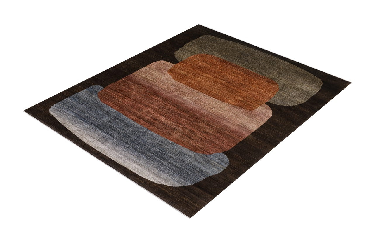 Modern design wool carpet, handmade, multi, 270x223cm