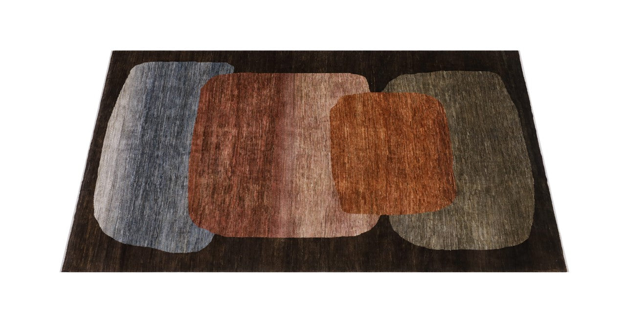Modern design wool carpet, handmade, multi, 270x223cm