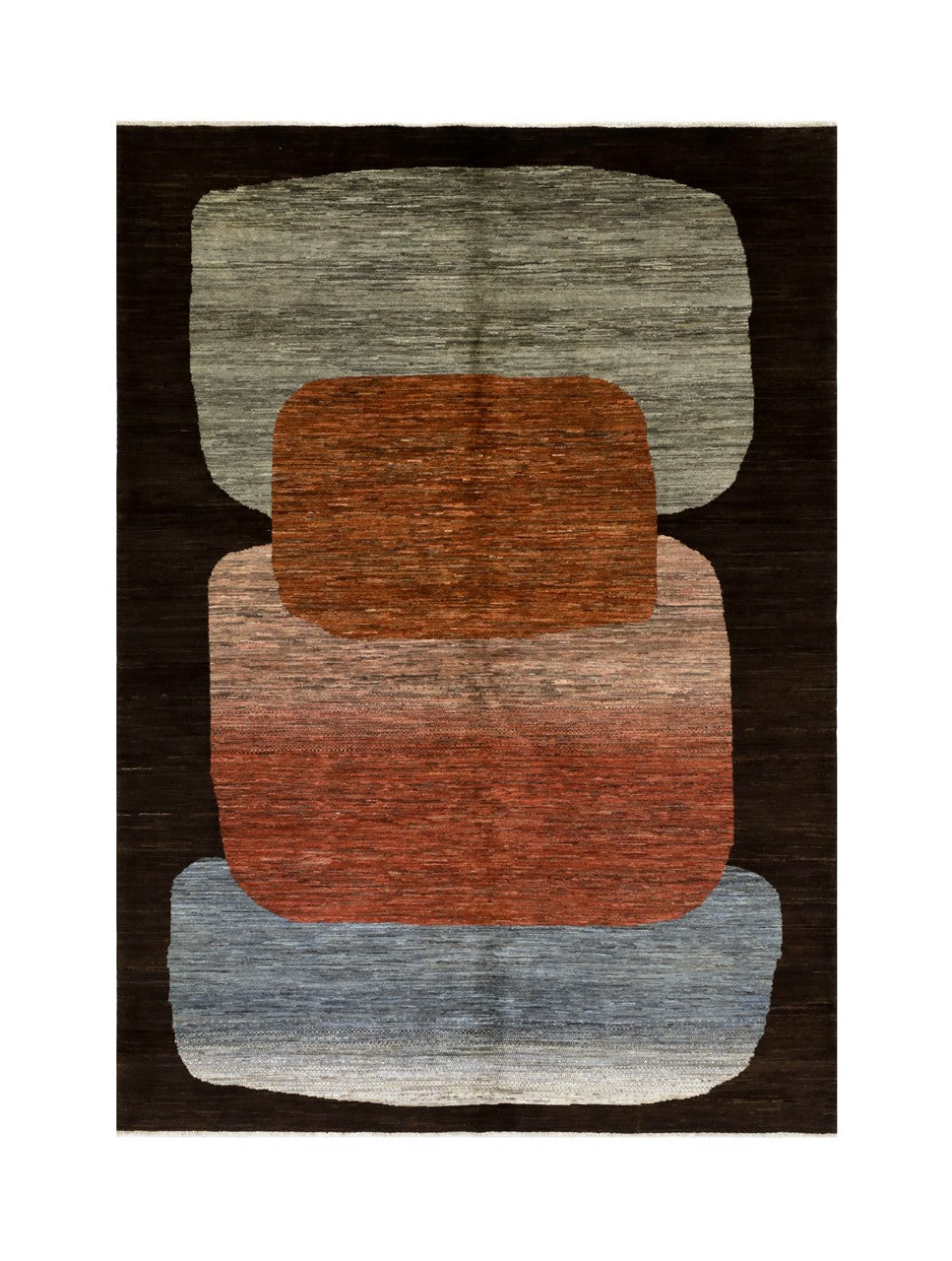 Modern design wool carpet, handmade, multi, 251x177cm