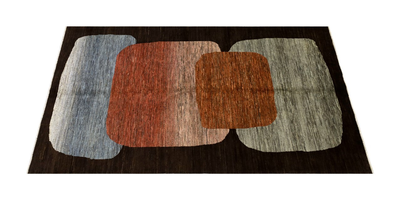 Modern design wool carpet, handmade, multi, 251x177cm
