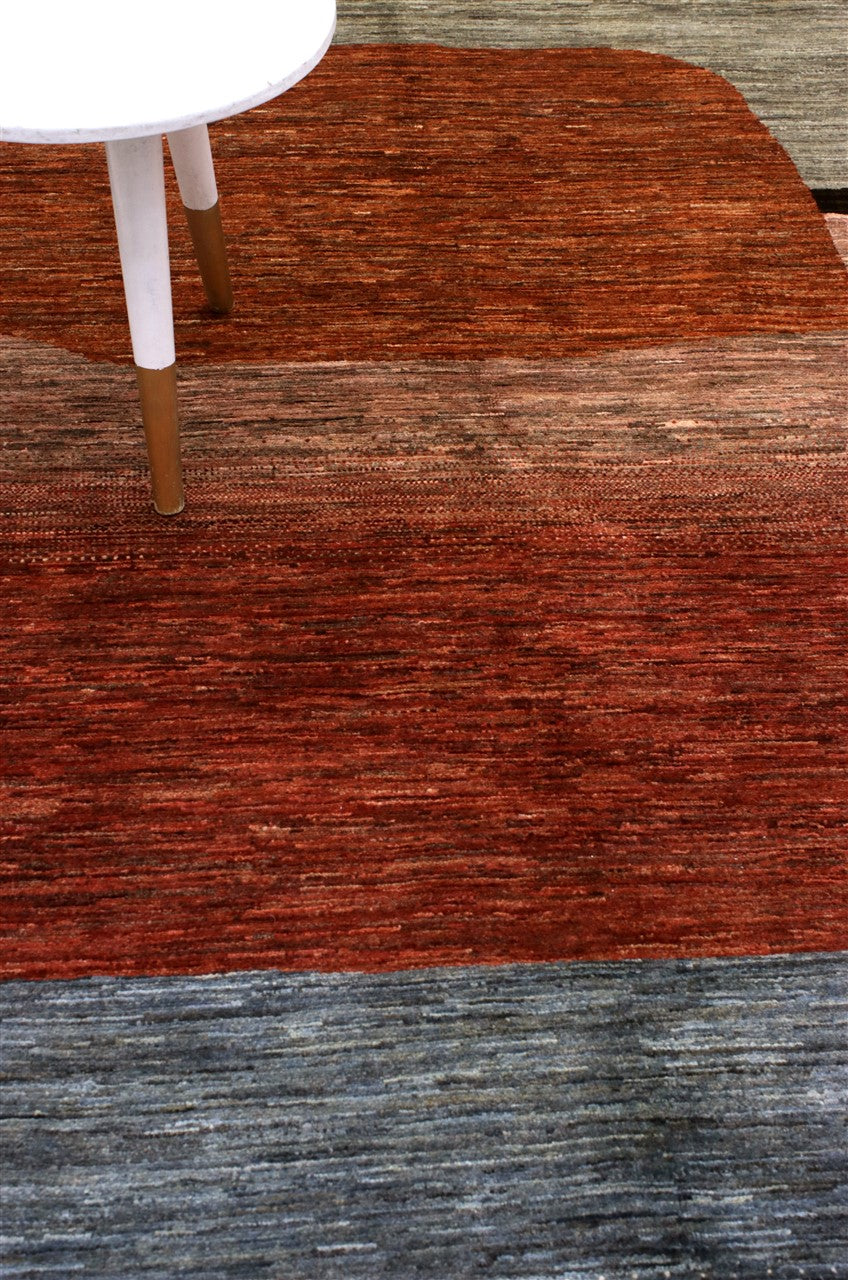 Modern design wool carpet, handmade, multi, 251x177cm