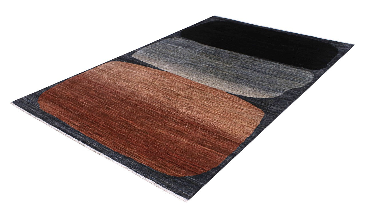 Modern design wool carpet, handmade, multi, 241x168cm