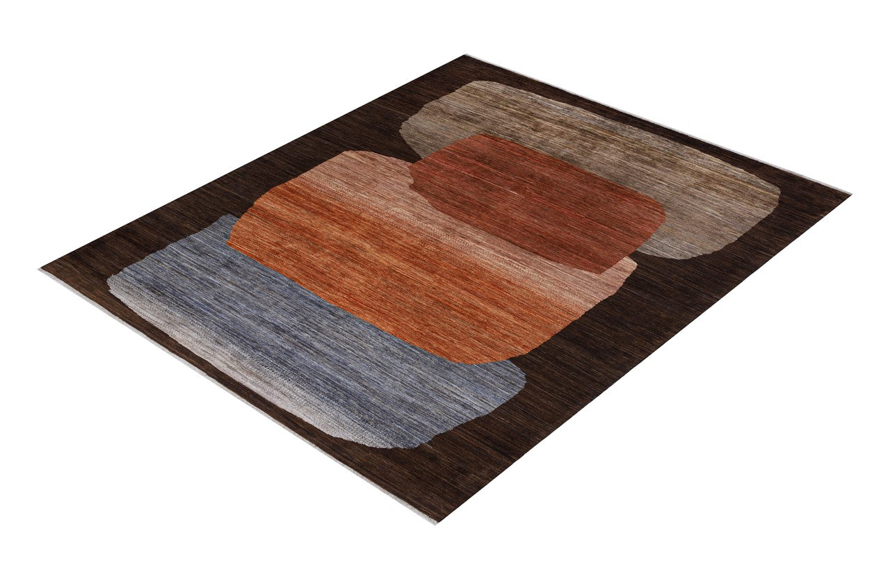 Modern design wool carpet, handmade, multi, 238x172cm