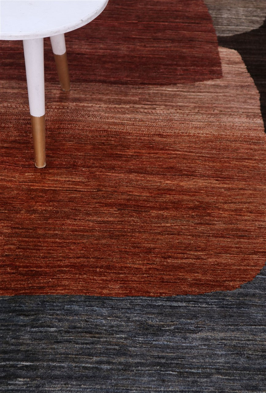 Modern design wool carpet, handmade, multi, 238x172cm