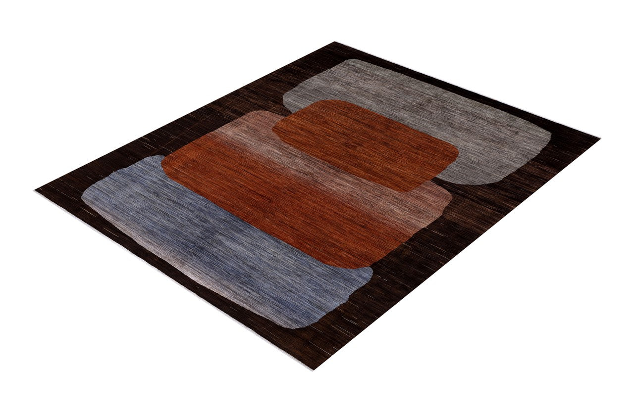 Modern design wool carpet, handmade, multi, 235x176cm