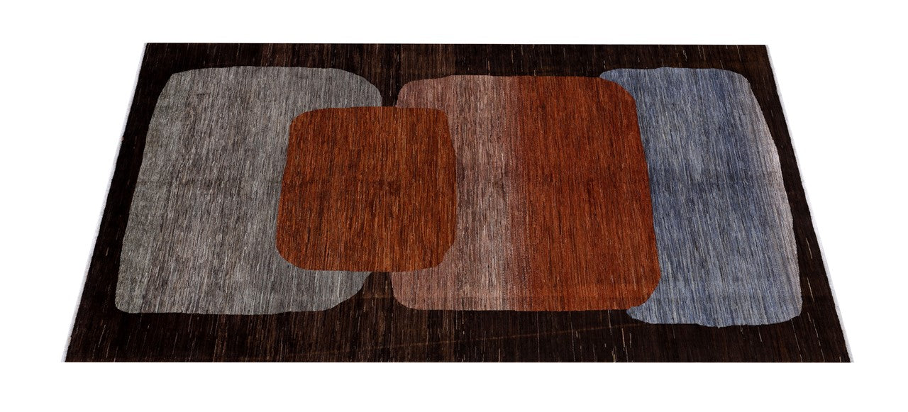 Modern design wool carpet, handmade, multi, 235x176cm