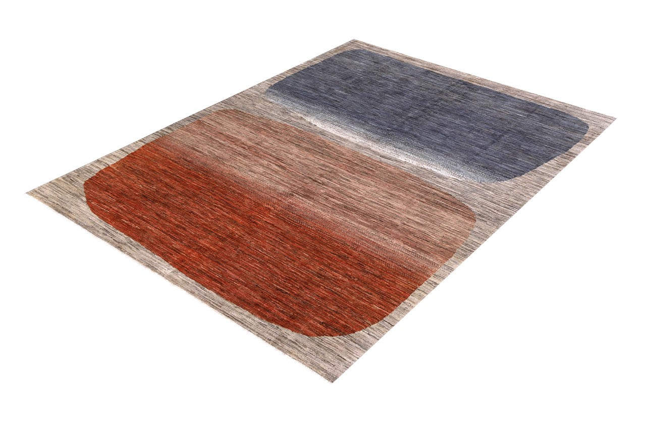 Modern design wool carpet, handmade, multi, 243x176cm