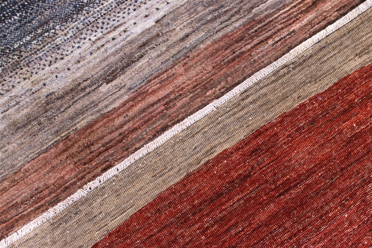 Modern design wool carpet, handmade, multi, 243x176cm