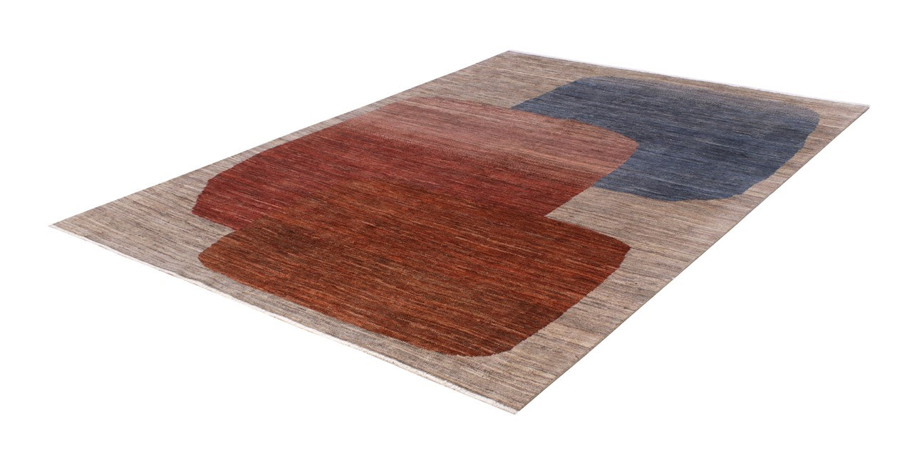 Modern design wool carpet, handmade, multi, 234x172cm