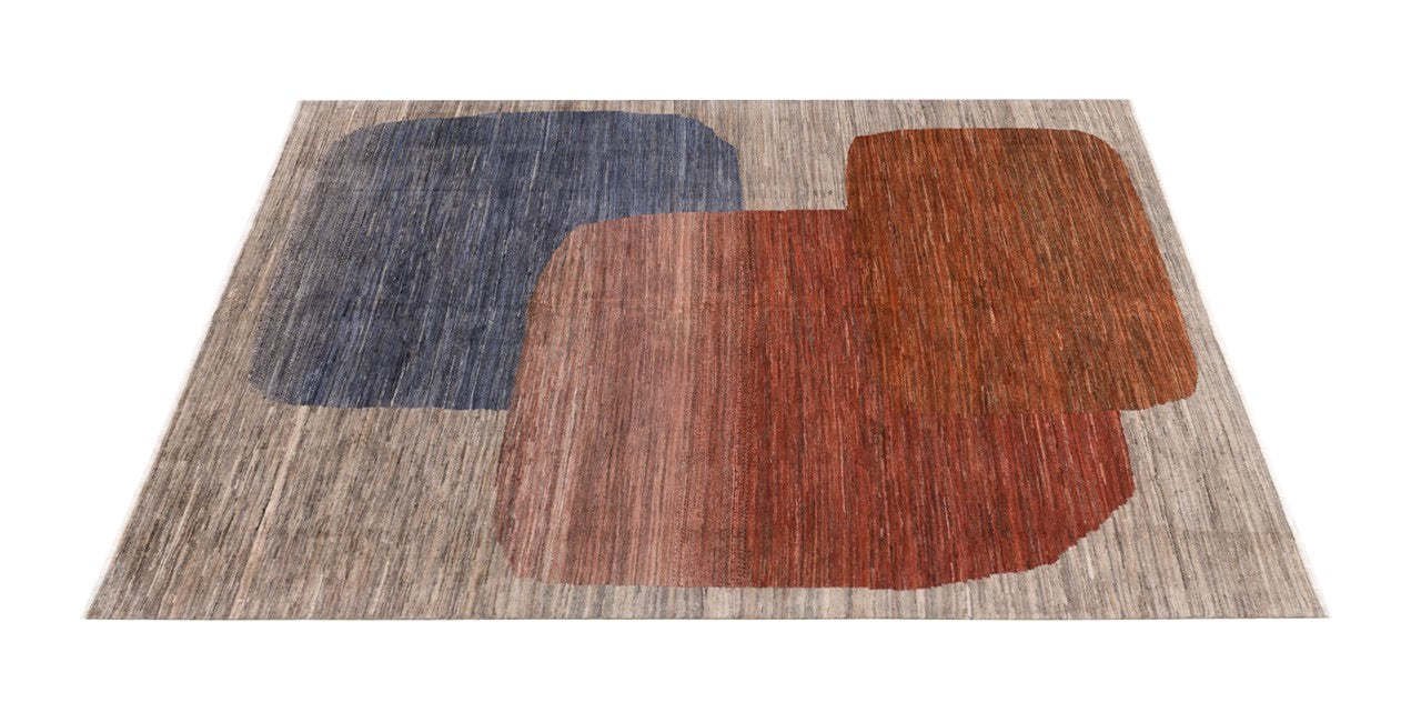 Modern design wool carpet, handmade, multi, 234x172cm