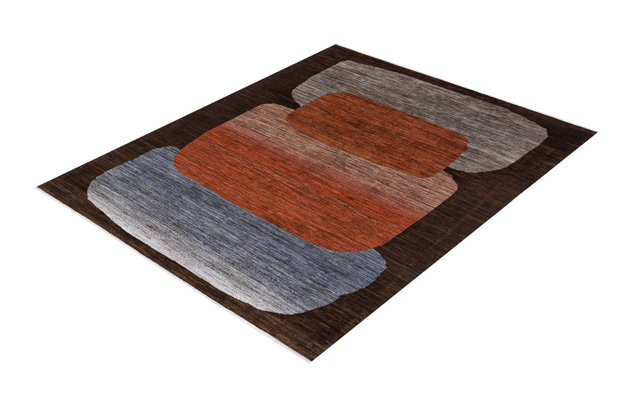 Modern design wool carpet, handmade, multi, 235x174cm