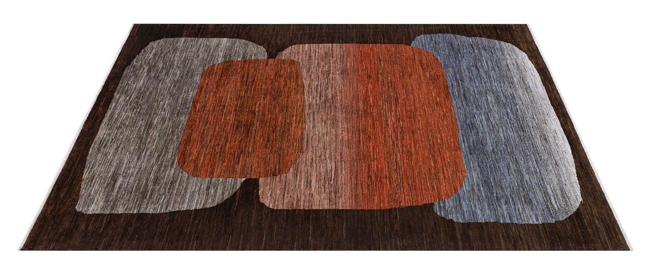 Modern design wool carpet, handmade, multi, 235x174cm