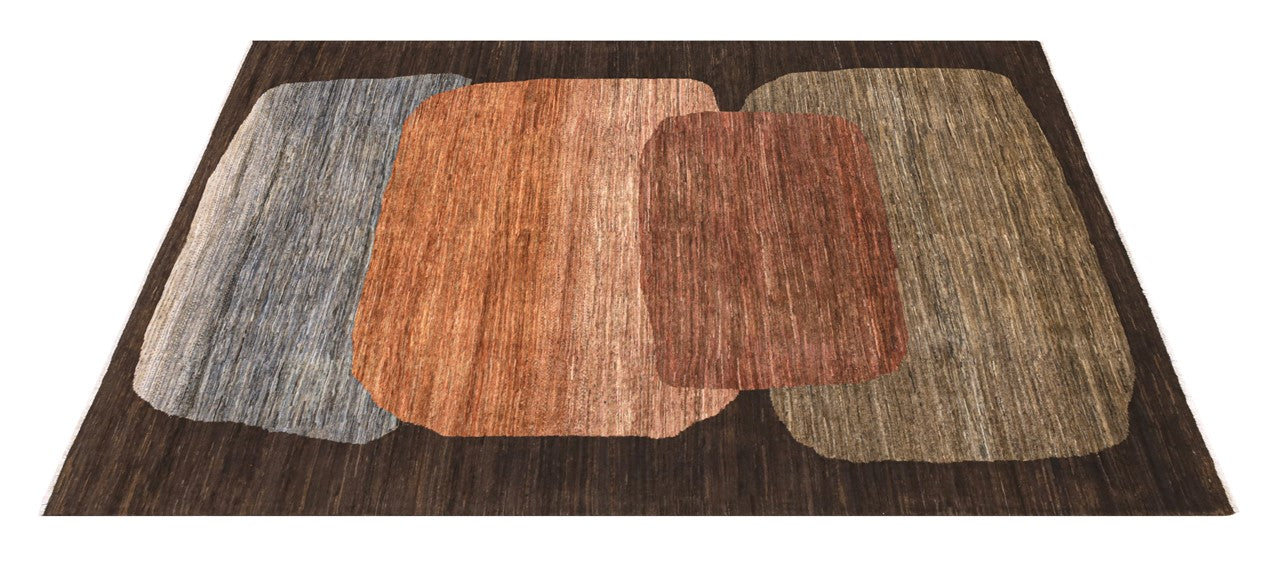 Modern design wool carpet, handmade, multi, 242x167cm