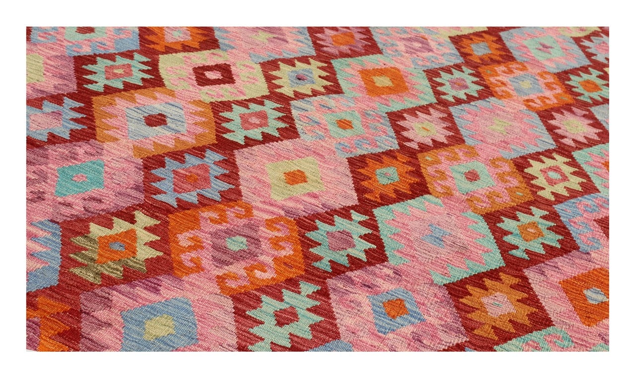 Tappeto Kilim Kaudani Afghan fatto a mano multicolore 333x261cm
