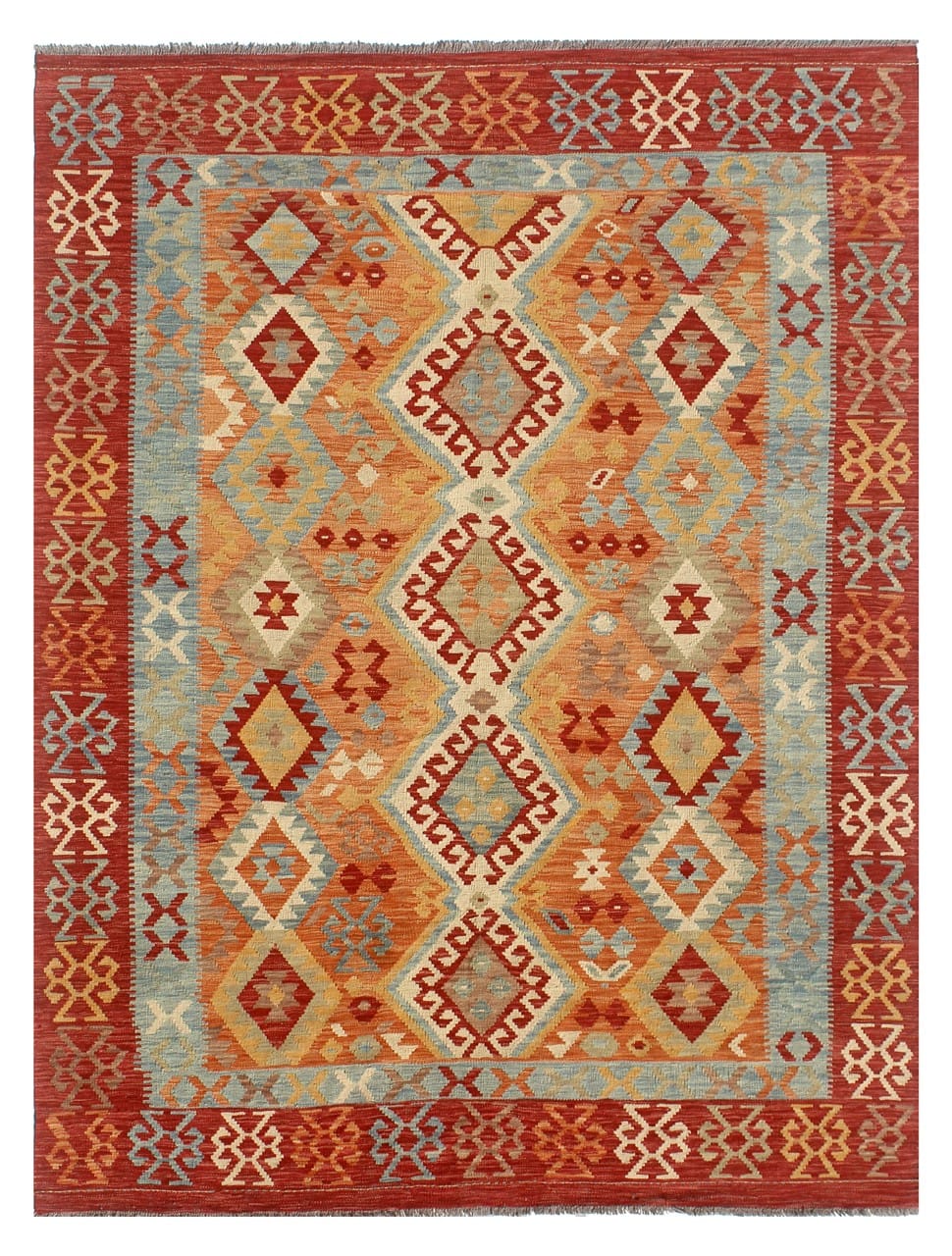 Tappeto Kilim Kaudani Afghan fatto a mano multicolore 300x205cm