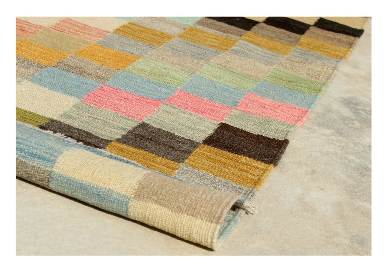 Tappeto Kilim Kaudani Afghan fatto a mano multicolore 393x305cm