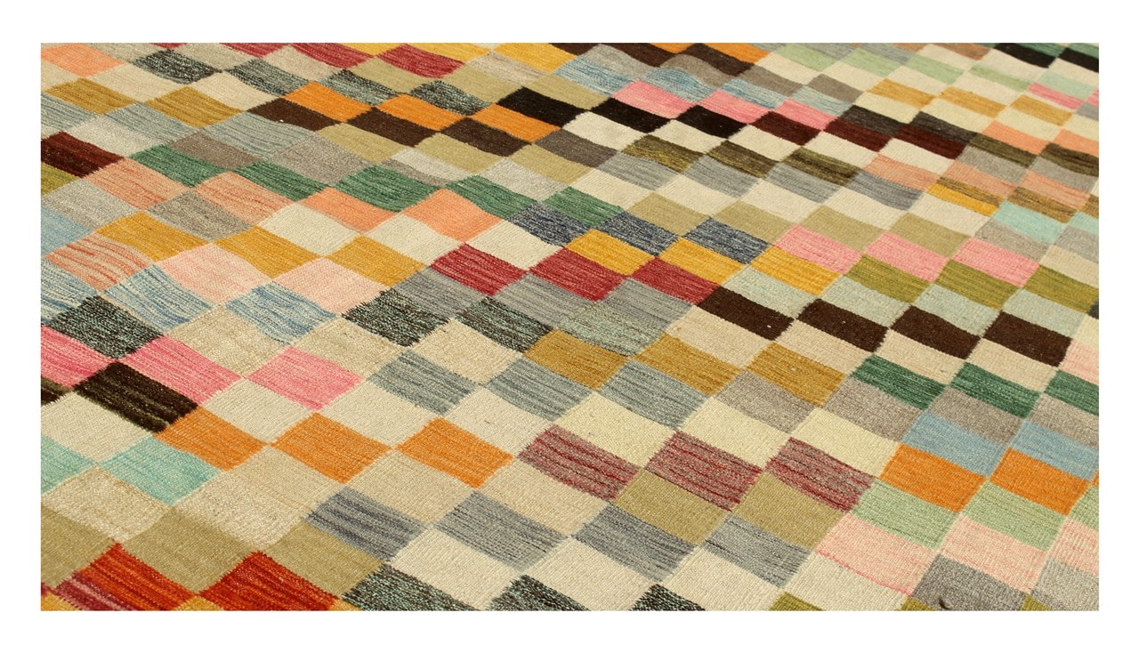 Tappeto Kilim Kaudani Afghan fatto a mano multicolore 393x305cm