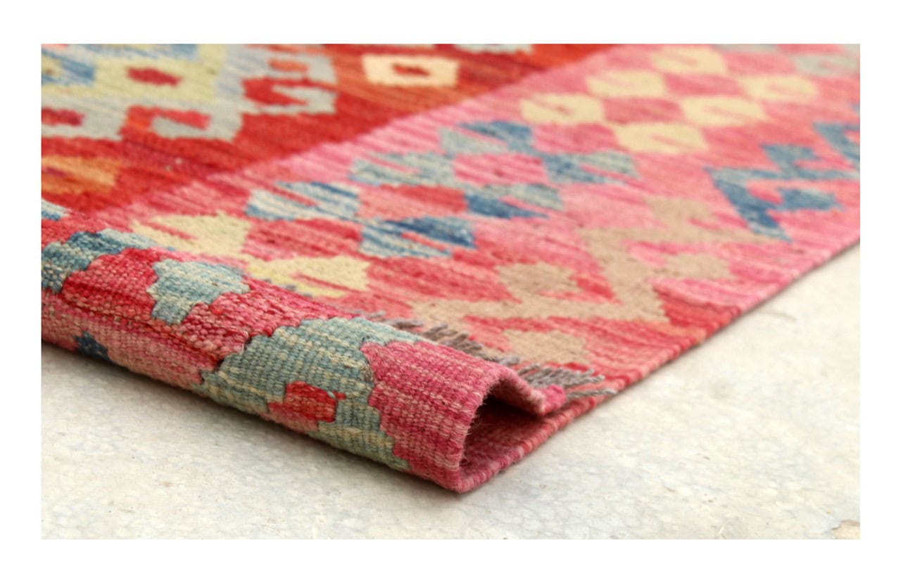 Tappeto Kilim Kaudani Afghan fatto a mano multicolore 347x248cm