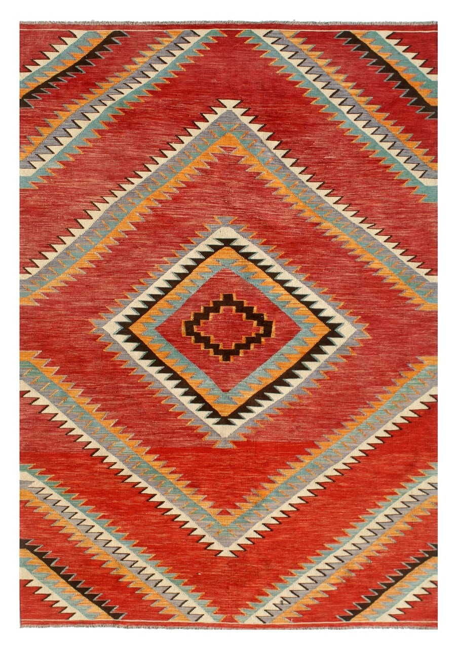 Modern wool Kilim carpet multi 300x197cm