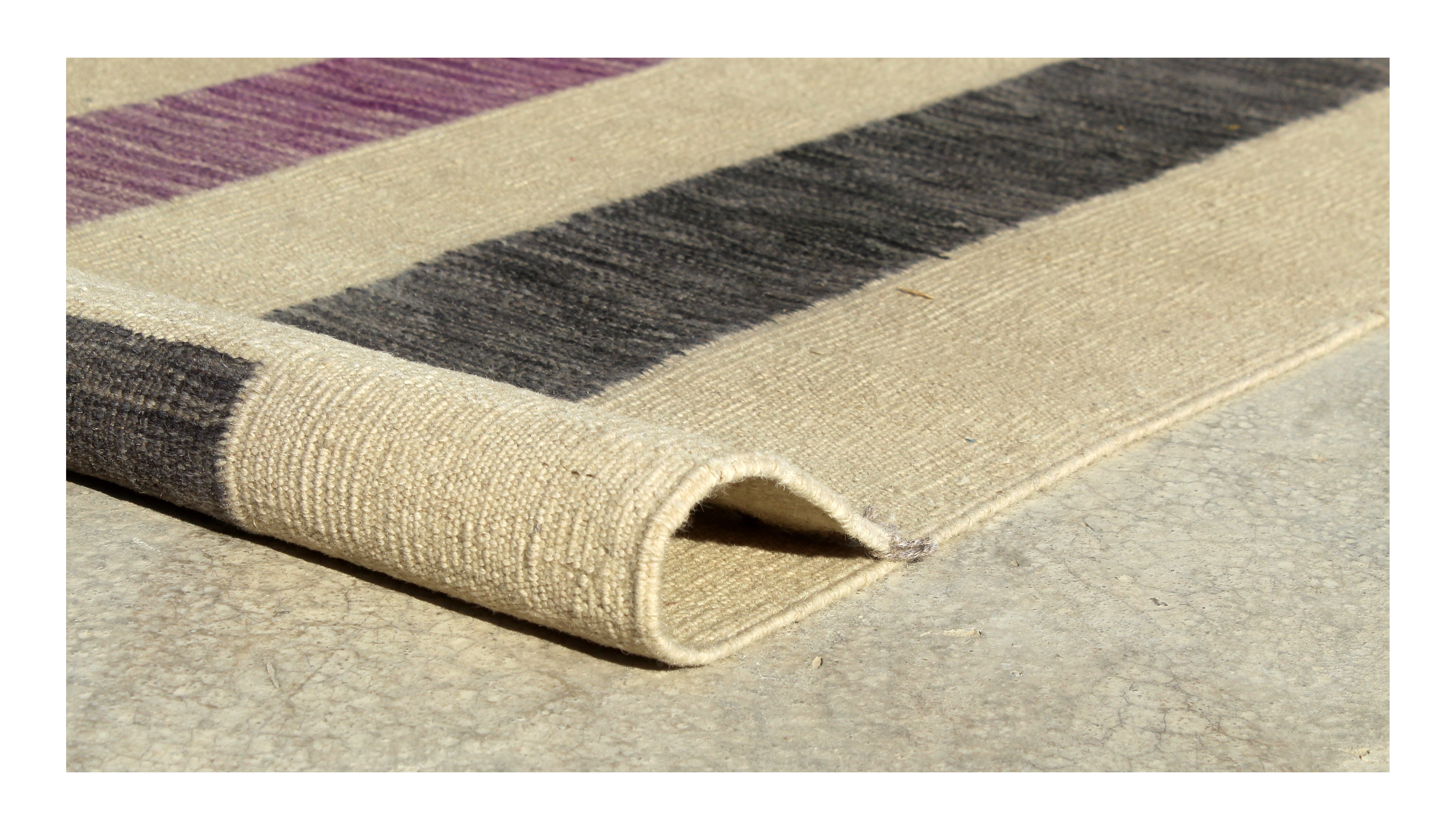 Modern wool Kilim carpet multi 301x258cm