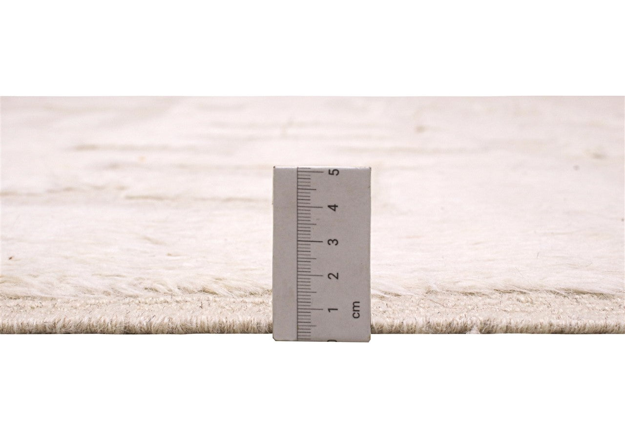 Modern design white Berber style carpet, handmade 345x252cm