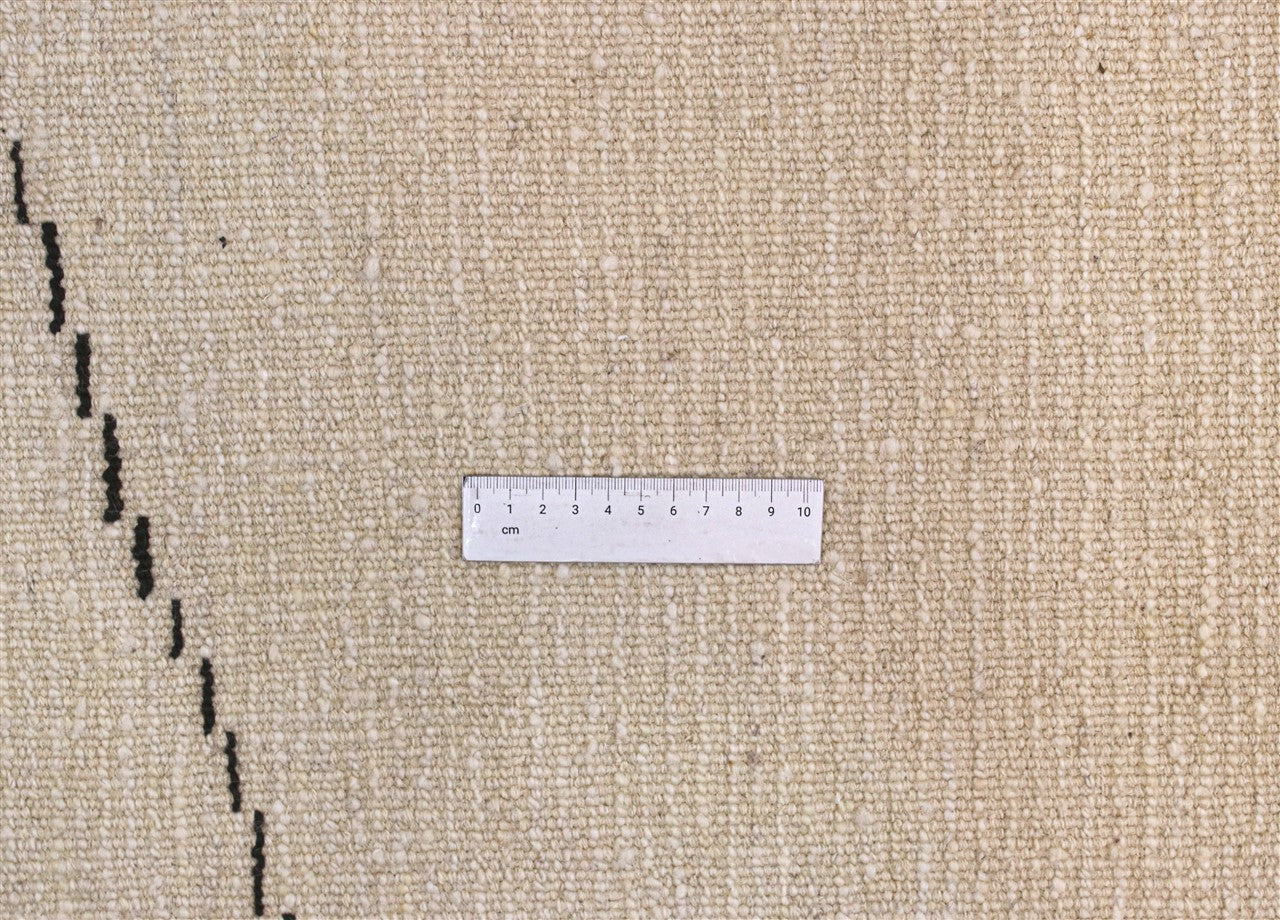 Modern design white Berber style carpet, handmade 291x247cm