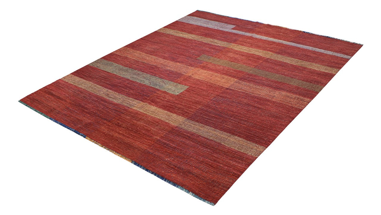 Tappeto Kilim moderno in lana multicolore 342x250cm
