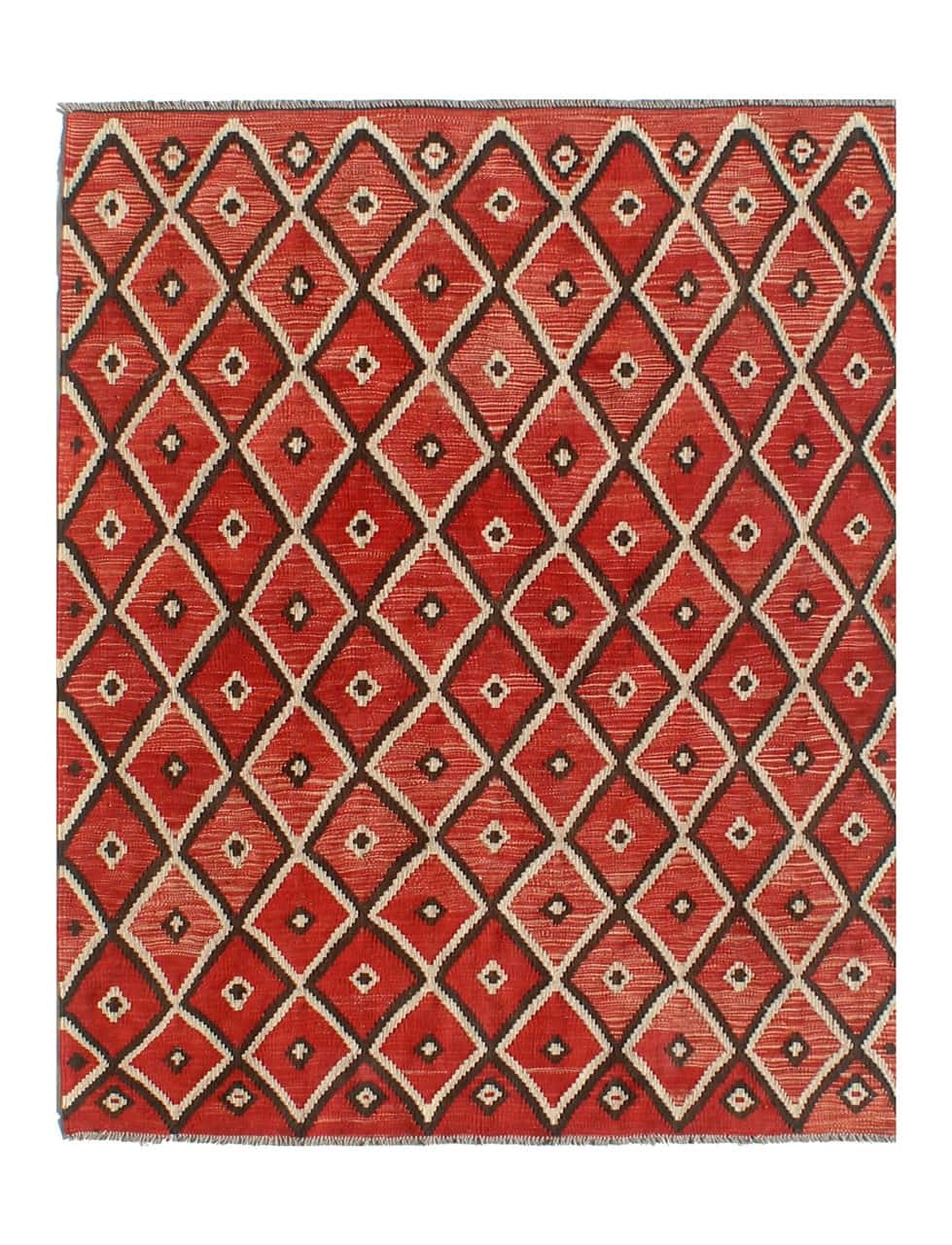Tappeto Kilim moderno in lana multicolore 201x154cm