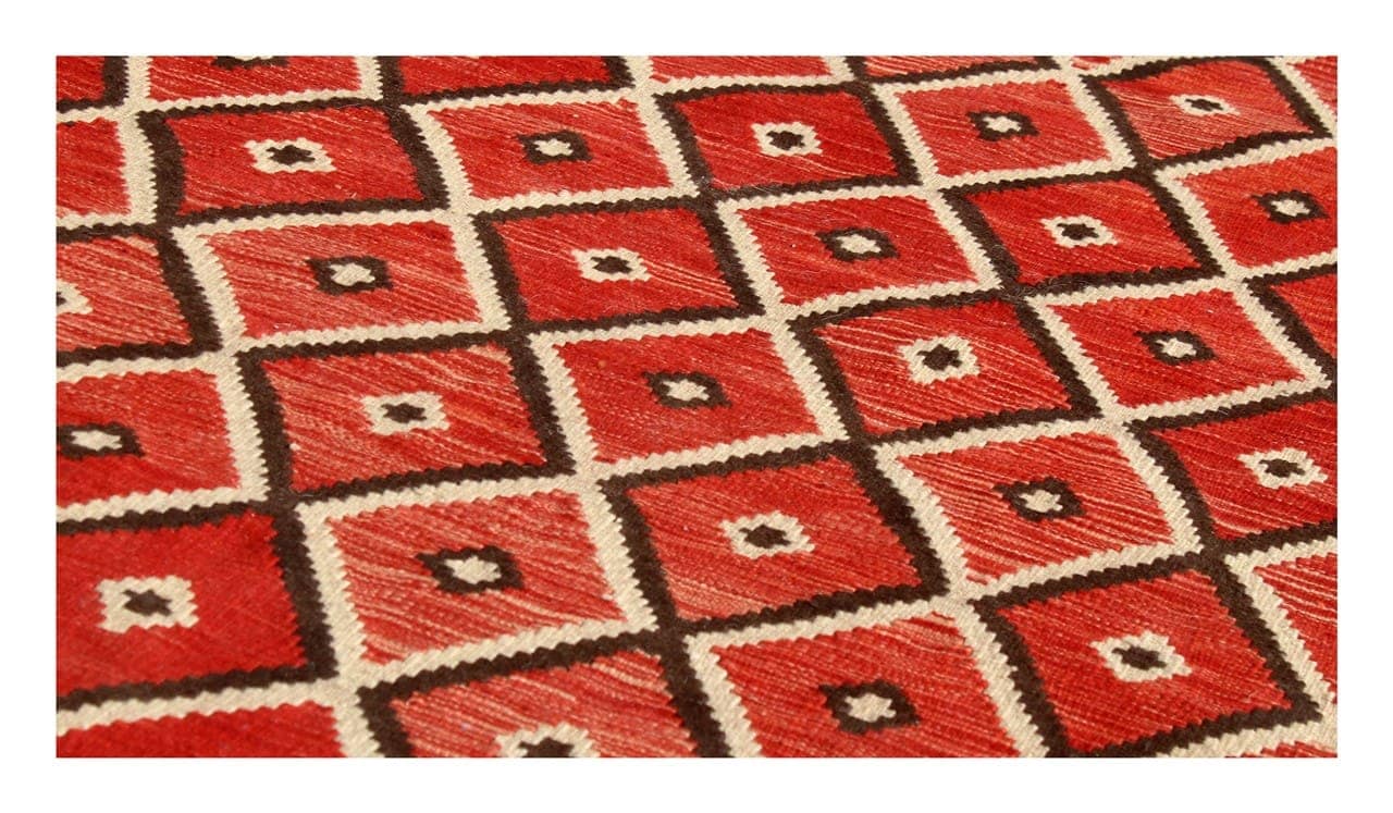 Tappeto Kilim moderno in lana multicolore 201x154cm