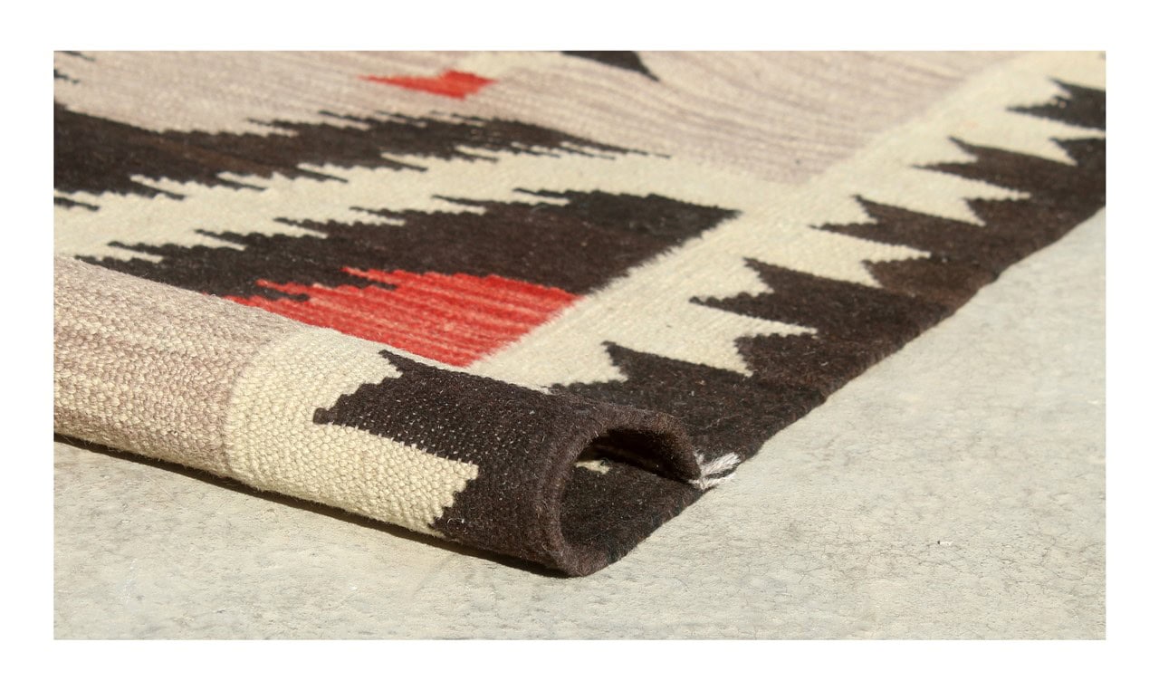 Modern wool Kilim runner rug multi 154x80cm