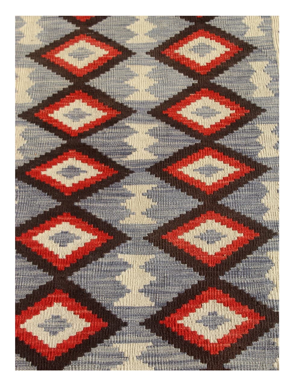 Modern wool Kilim runner rug multi 248x86cm