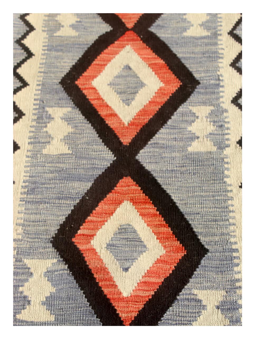Modern wool Kilim runner rug multi 229x77cm