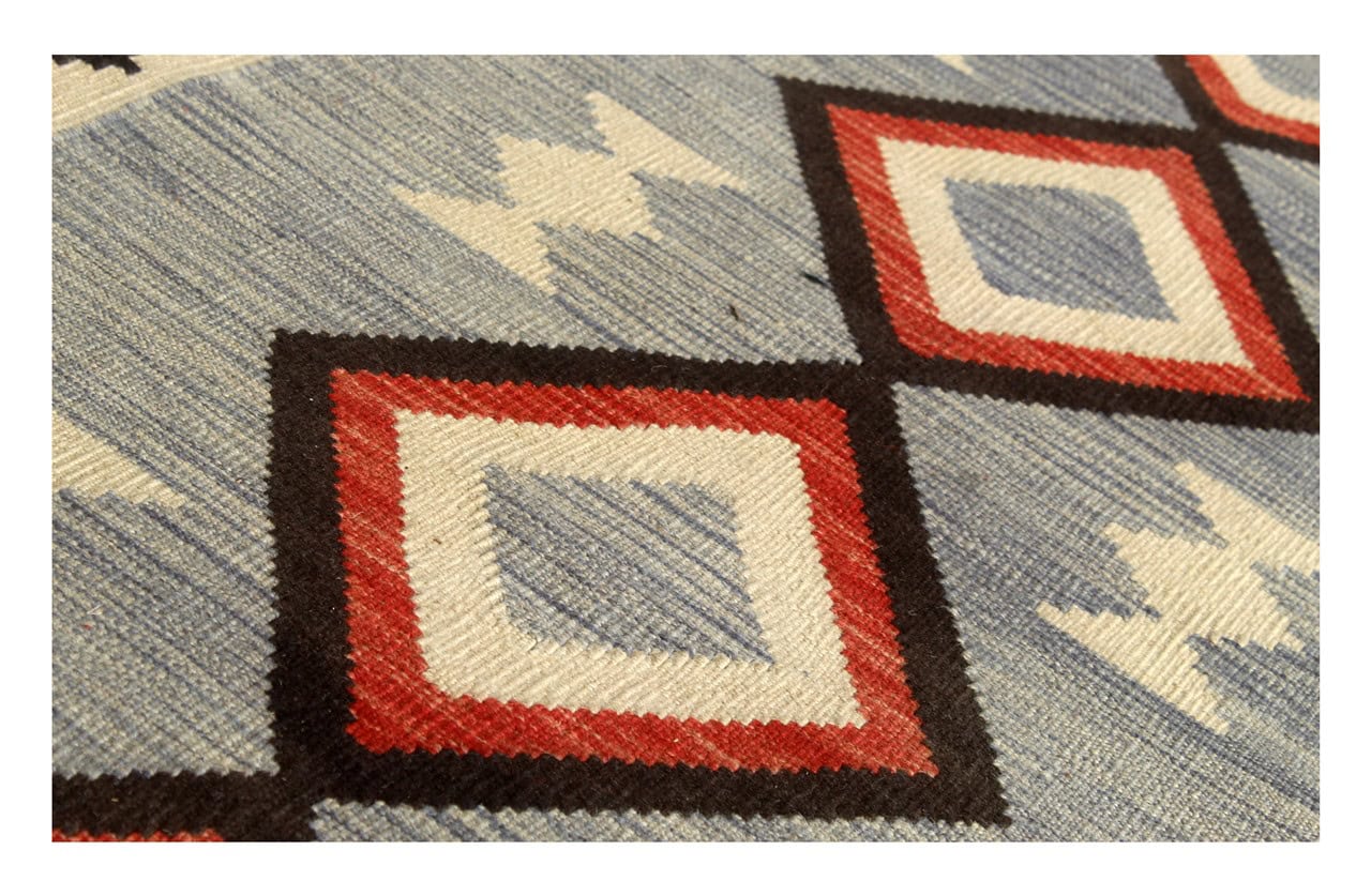Modern wool Kilim runner rug multi 243x85cm