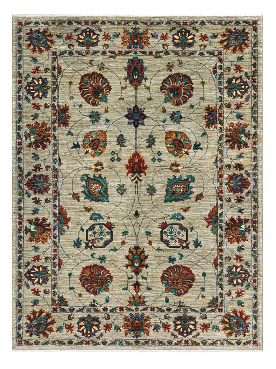 Handmade Ziegler Decorative Floral Rug, 205x156cm