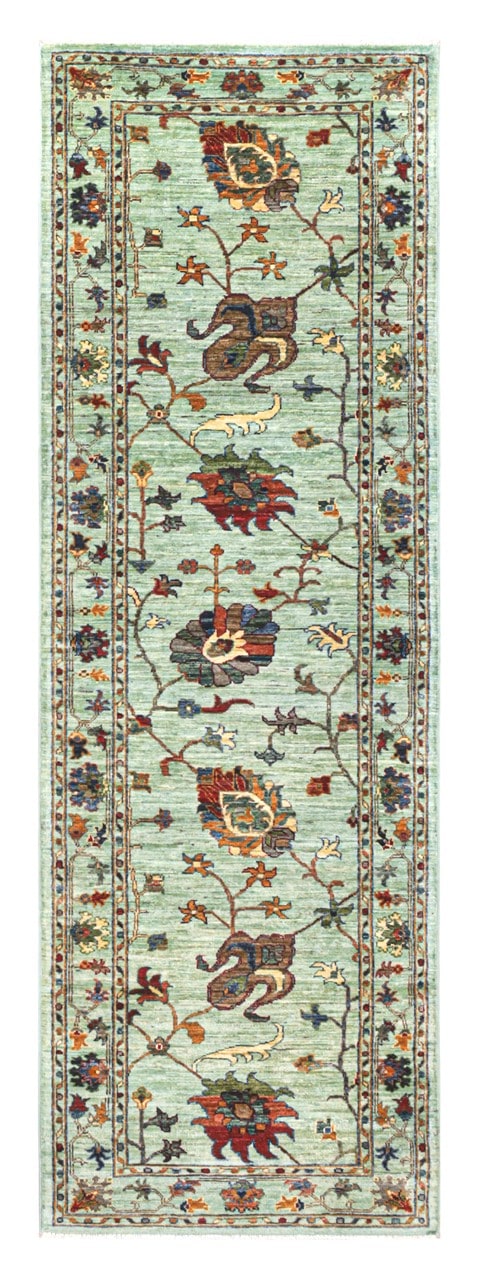 Tappeto Ziegler Decorativo floreale, fatto a mano 254x85cm