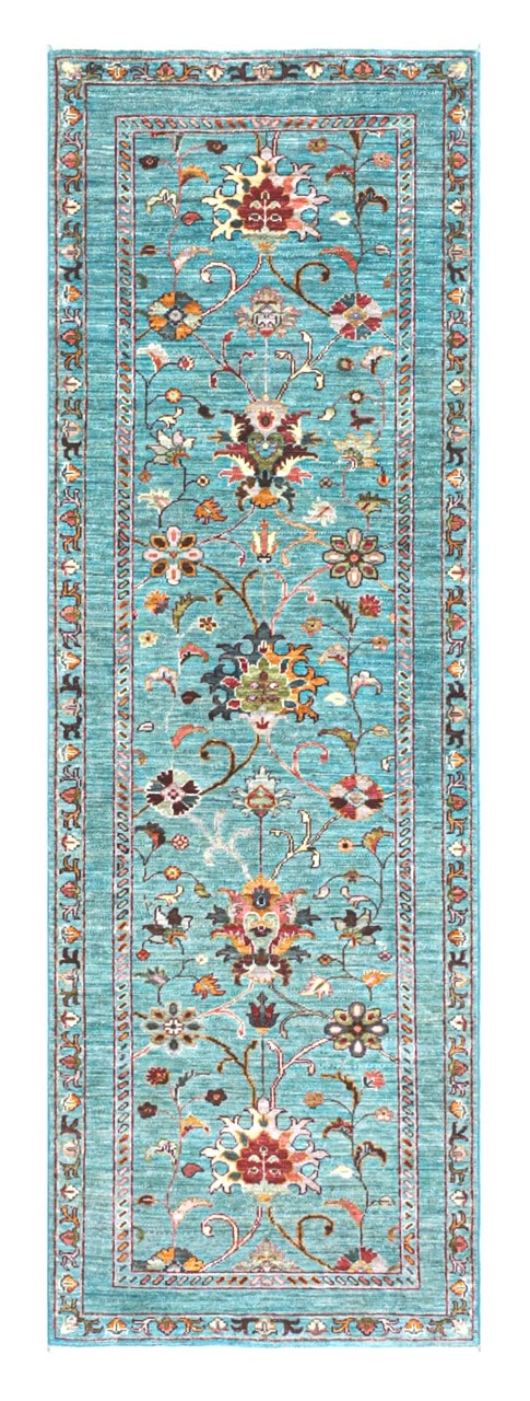 Tappeto Ziegler Decorativo floreale, fatto a mano 243x80cm