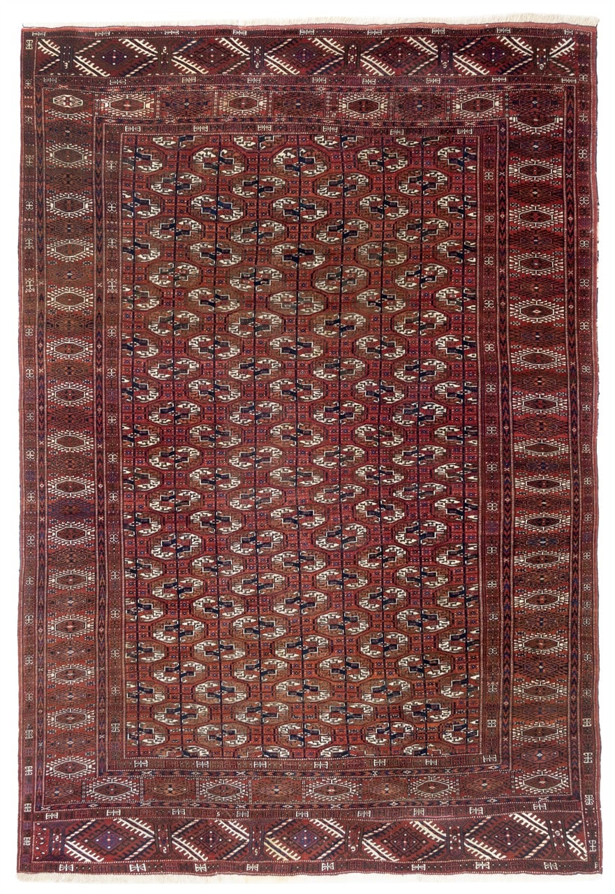 Tappeto Orientale Bouchara Antico: Autentico Tappeto Turcomanno 313x210cm