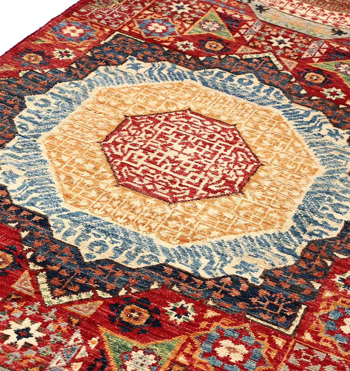 Tappeto Passatoia Mamluk Moderno Multicolore, Fatto a mano, 906x76cm