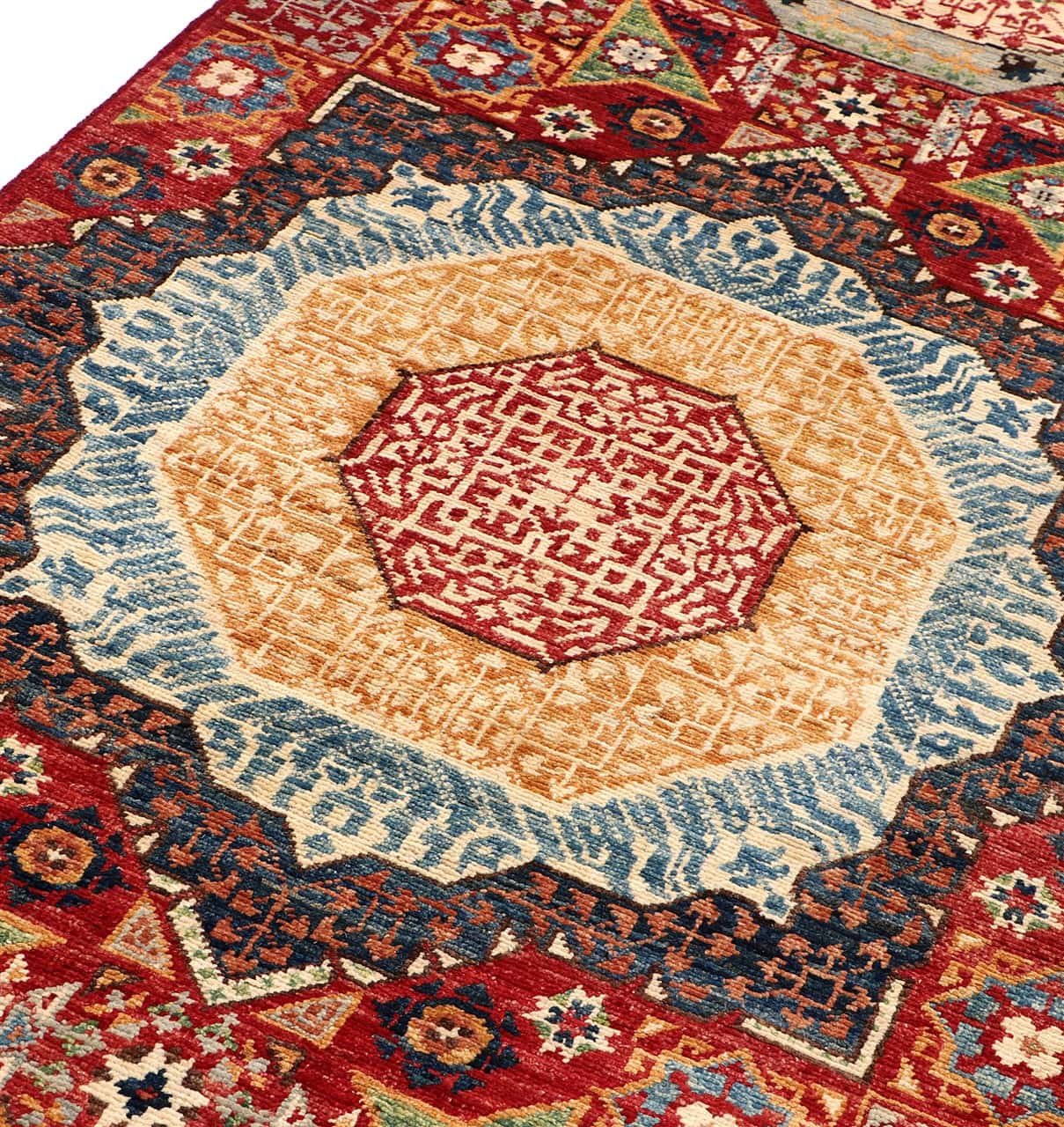 Tappeto Passatoia Mamluk Moderno Multicolore, Fatto a mano, 909x78cm