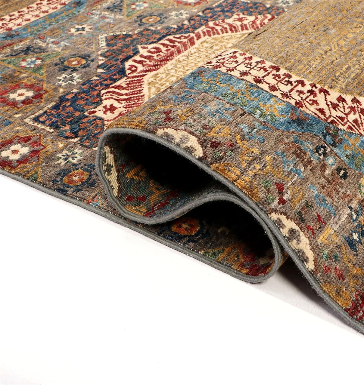 Tappeto Passatoia Mamluk Moderno Multicolore, Fatto a mano, 895x80cm