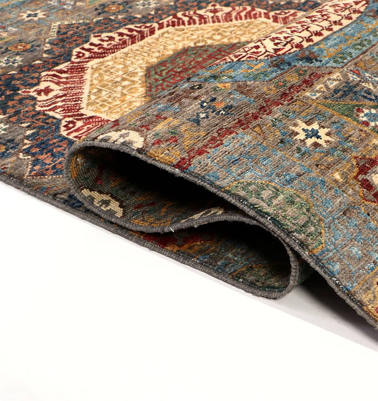 Tappeto Passatoia Mamluk Moderno Multicolore, Fatto a mano, 899x77cm