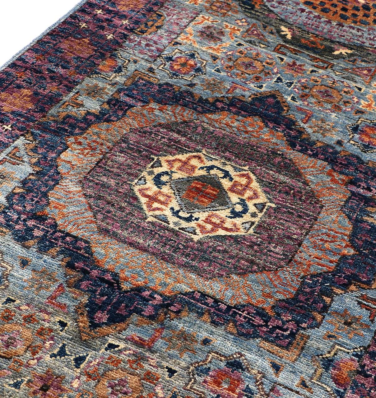 Tappeto Passatoia Mamluk Moderno Multicolore, Fatto a mano, 899x74cm