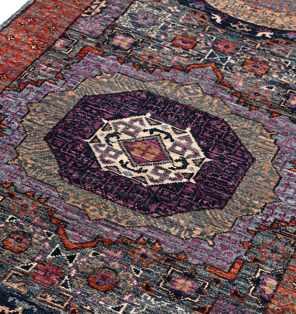 Tappeto Passatoia Mamluk Moderno Multicolore, Fatto a mano, 468x76cm