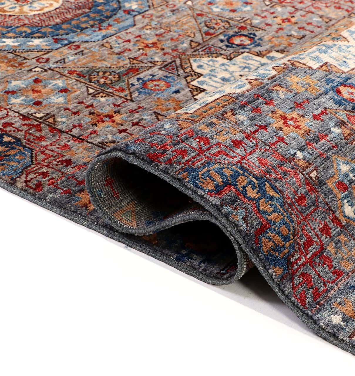 Tappeto Passatoia Mamluk Moderno Multicolore, Fatto a mano, 190x79cm