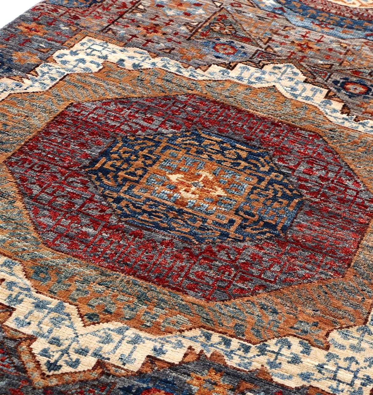 Tappeto Passatoia Mamluk Moderno Multicolore, Fatto a mano, 190x79cm